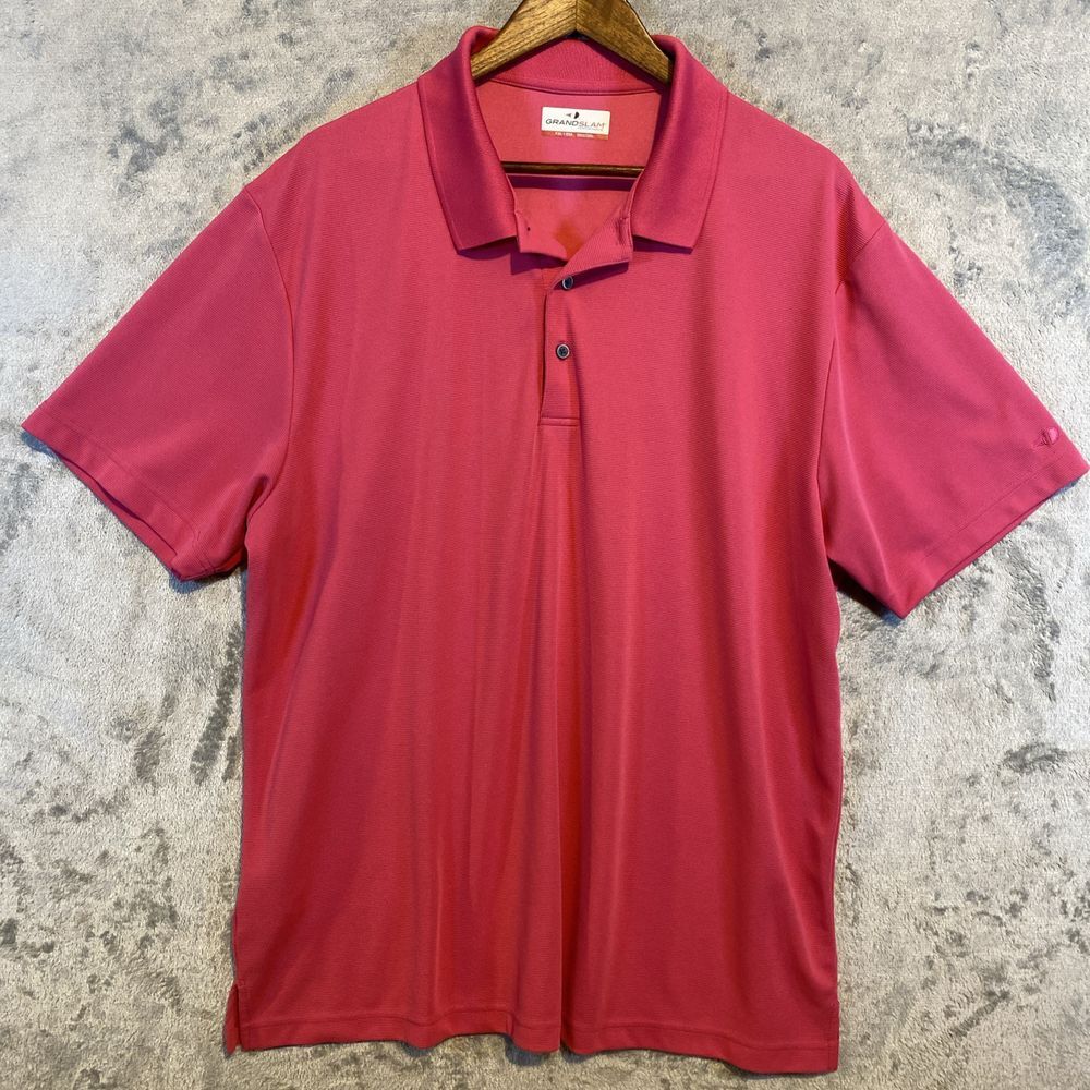 Men's Grand Slam Polo Golf Shirt Size 2XL Pink Lightweight Casual‎ Vacation